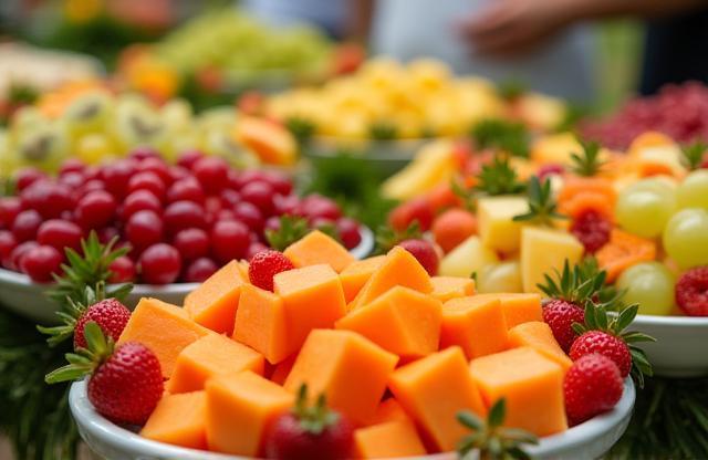 Beautiful fruit display for catering event